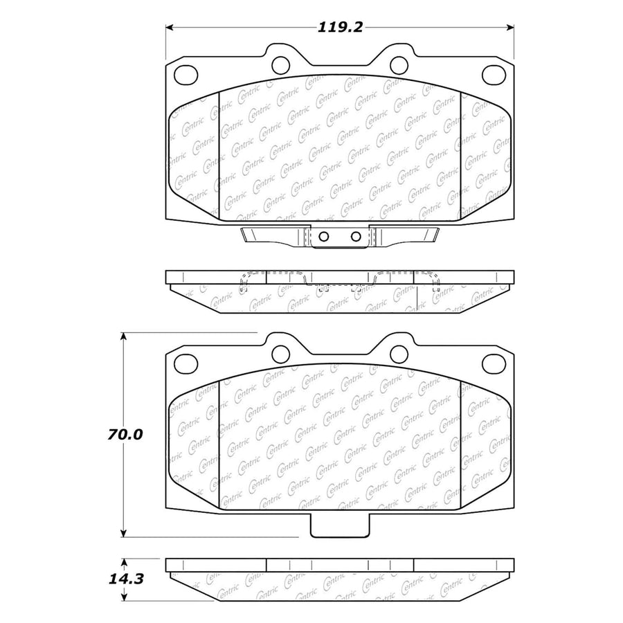 Posi Quiet Centric Front Brake Pad 104.11820