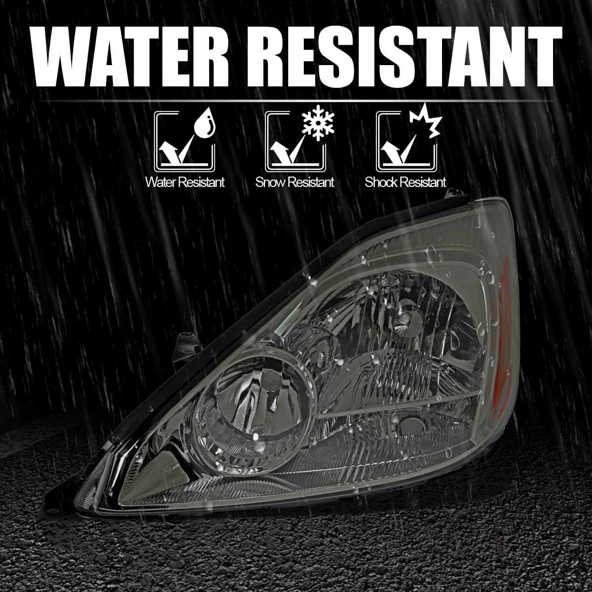 Smoke Headlights Spec-D Tuning Compatible with 2004-2005 Toyota Sienna, Left + Right Pair Headlamp Assembly