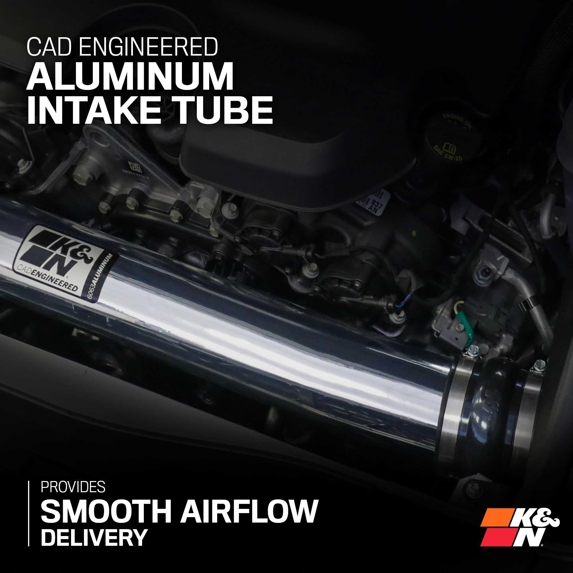 Cold Air Intake System K&N: High-Flow Air Filter, Increase Performance & Acceleration: Compatible with 2011-2023 Chrysler/Dodge: 300, Challenger, Charger, 69-2544TP