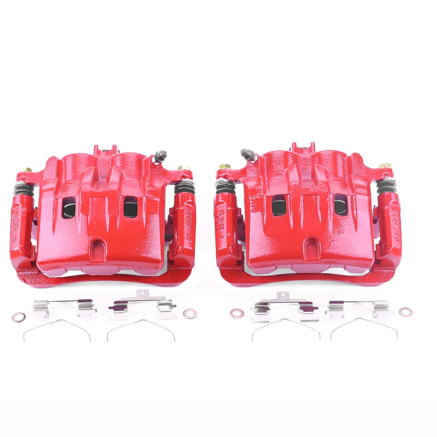 Power Stop Pair of High-Temp Red Powder Coated Front Calipers For Acura MDX 2003-2006 [Model Specific]