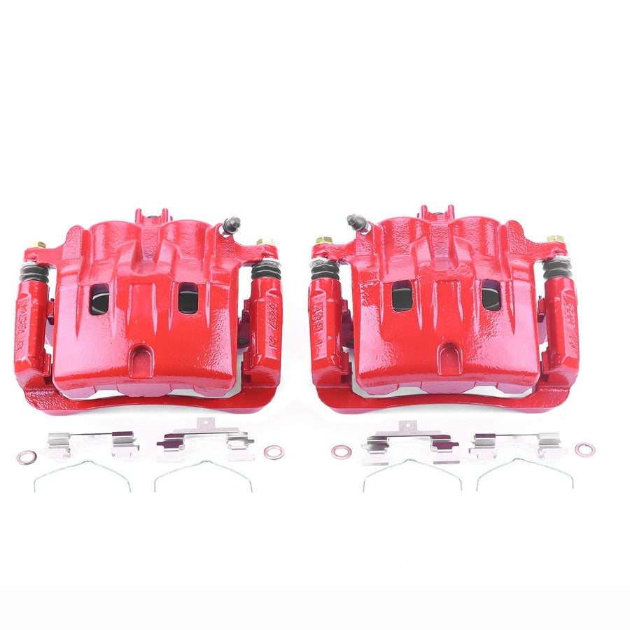 Power Stop Pair of High-Temp Red Powder Coated Front Calipers For Acura MDX 2003-2006 [Model Specific]