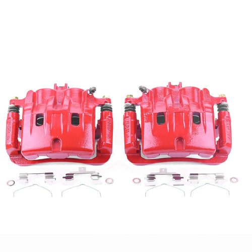Power Stop Pair of High-Temp Red Powder Coated Front Calipers For Acura MDX 2003-2006 [Model Specific]