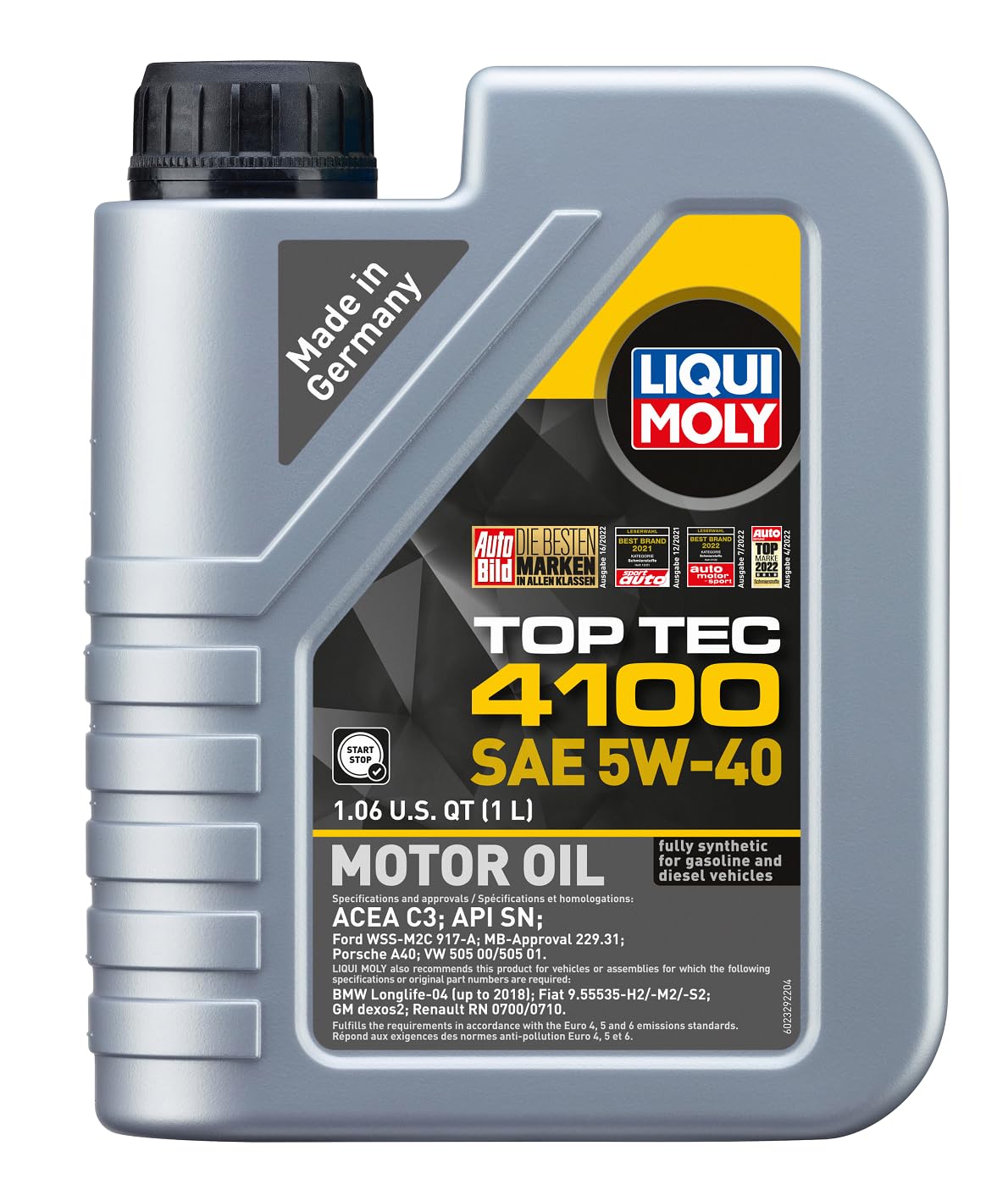 Top Tec LIQUI MOLY 4100 SAE 5W-40 | 1 L | Fully synthetic engine oil | SKU: 2329