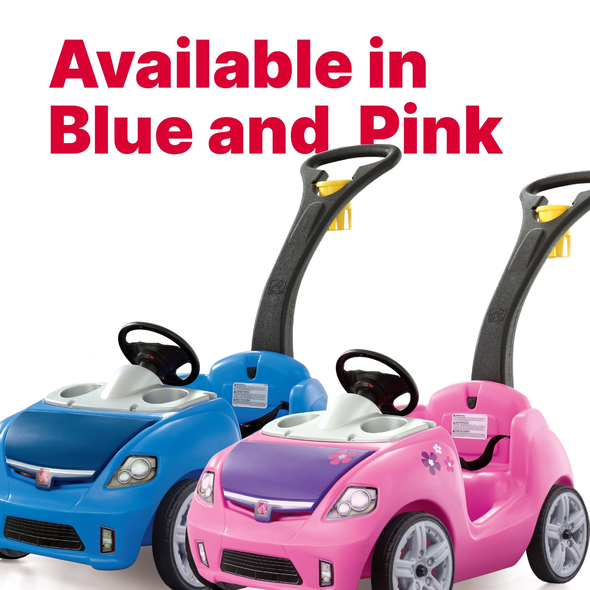 Step2 Whisper Ride II Push Cars Kids, Ride On Car, Seat Belt, Horn, Toddlers Ages 1.5 – 4 Years Old, Max Weight 50 lbs., Quick Storage, Stroller Substitute, Pink