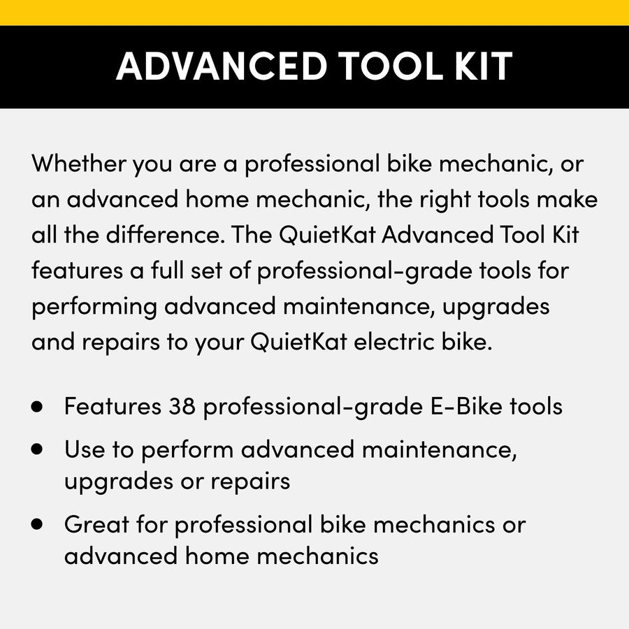 Advanced QuietKat Tool Kit, Featuring 38 E-Bike Tools