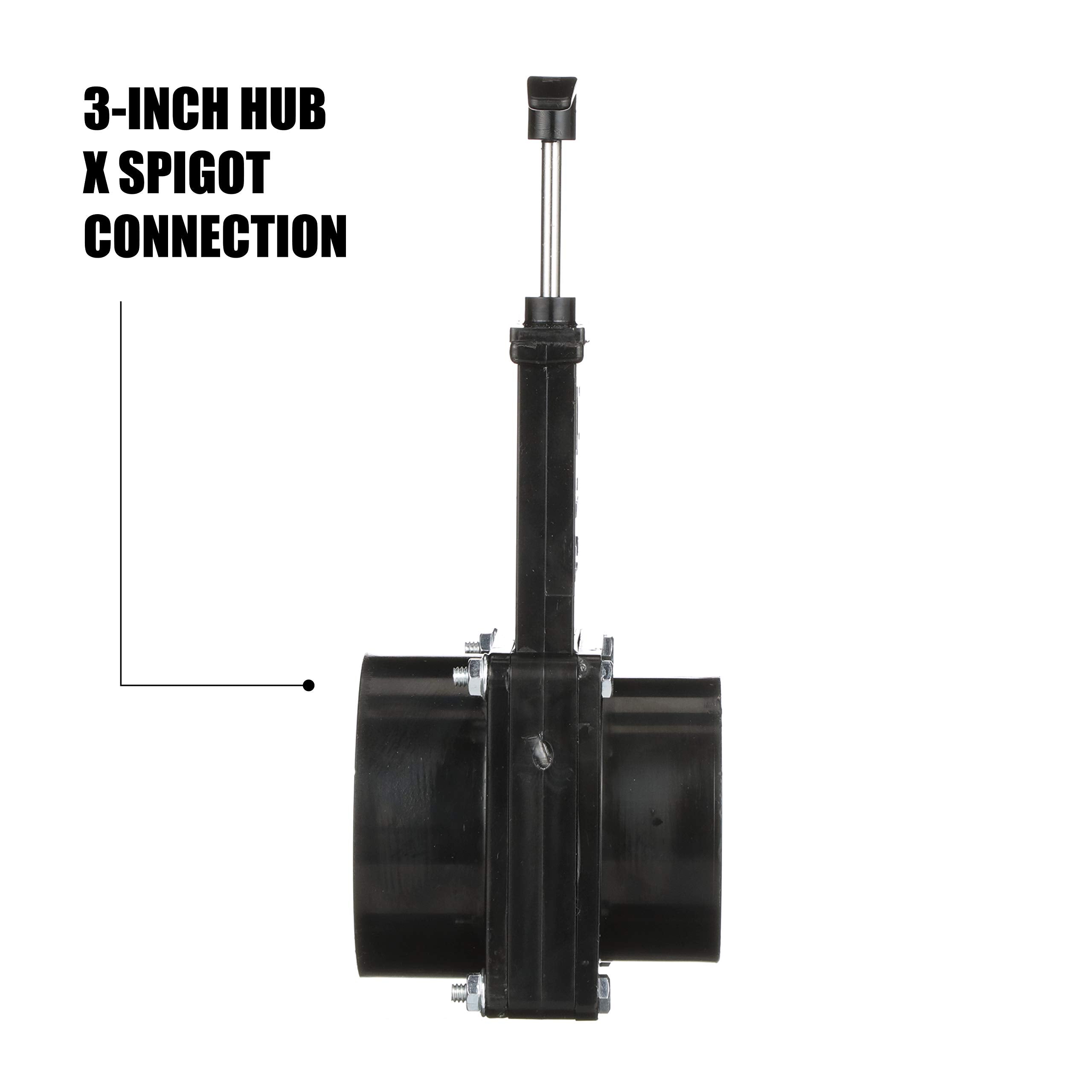 ABS Gate Valve Valterra for RV, Camper, and More - 3-Inch Hub x Spigot Connection