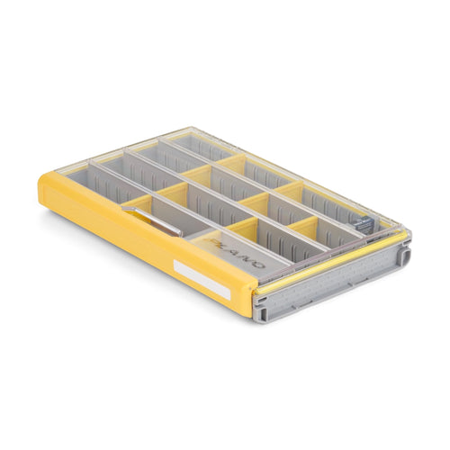 Plano 3700 EDGE Premium Tackle Utility Box, Gray and Yellow, Stackable Organizers, Waterproof, Rust-Resistant Bait and Tackle Storage