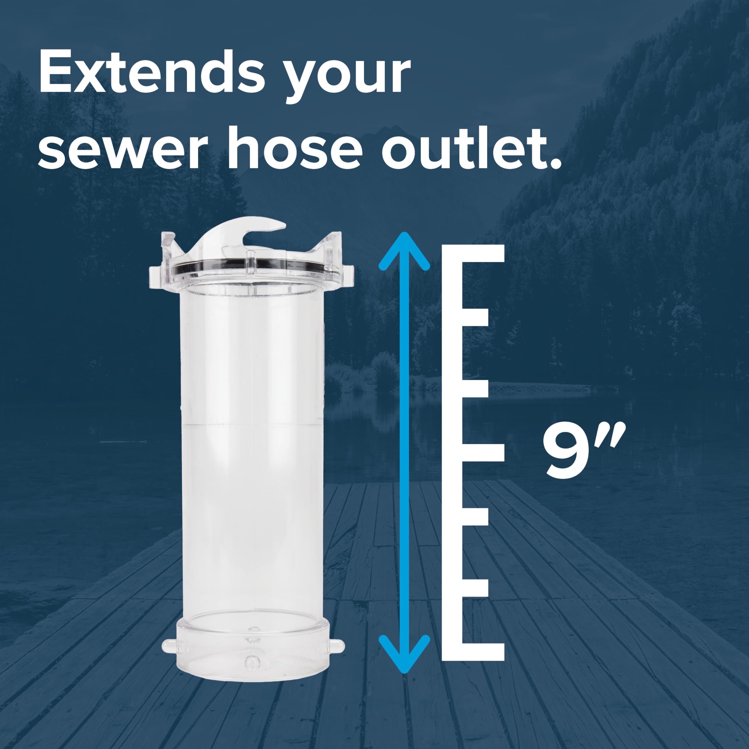 9" Camco Clear Sewer Hose Adapter 39592