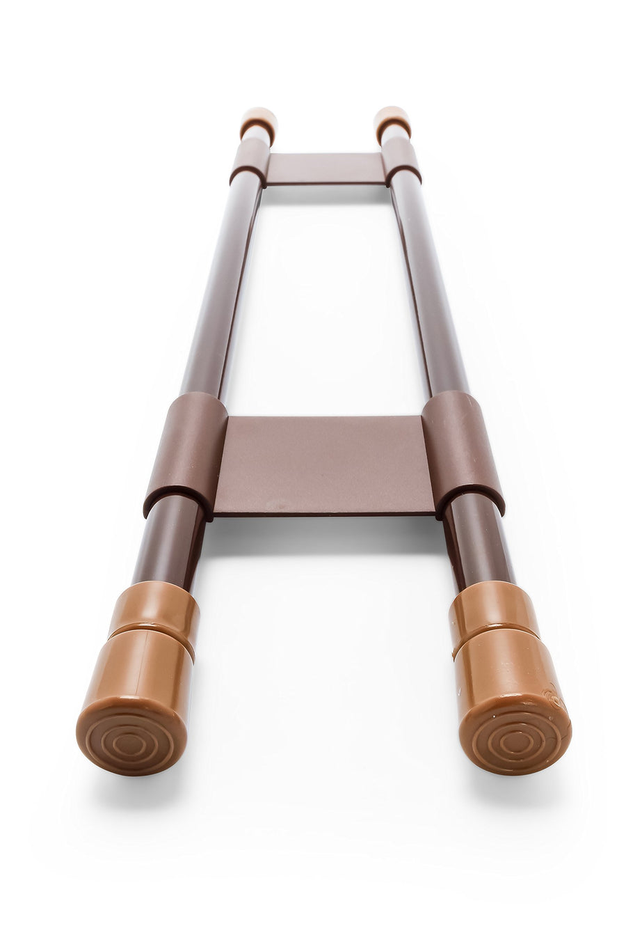 28" Camco Double RV Refrigerator Bar, Holds Food and Drinks in Place During Travel, Prevents Messy Spills, Spring Loaded and Extends Between 16" and 28" - Brown (44077)