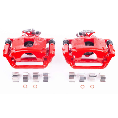 Power Stop Pair of High-Temp Red Powder Coated Rear Calipers For Chrysler Town & Country, Dodge Grand Caravan, Ram C/V, VW Routan [Model Specific]