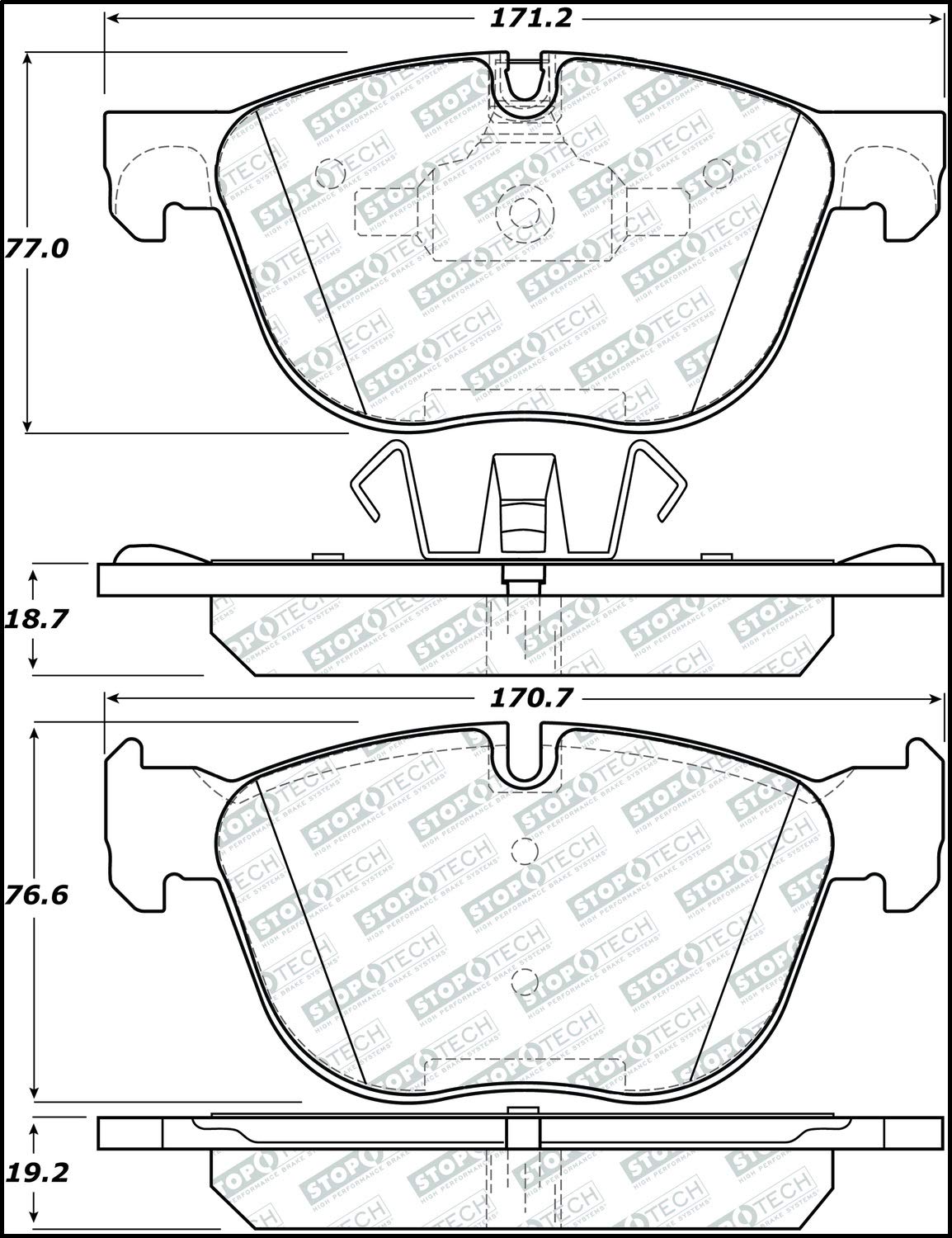 Brake Pads StopTech 305.12940 Street Select with Hardware