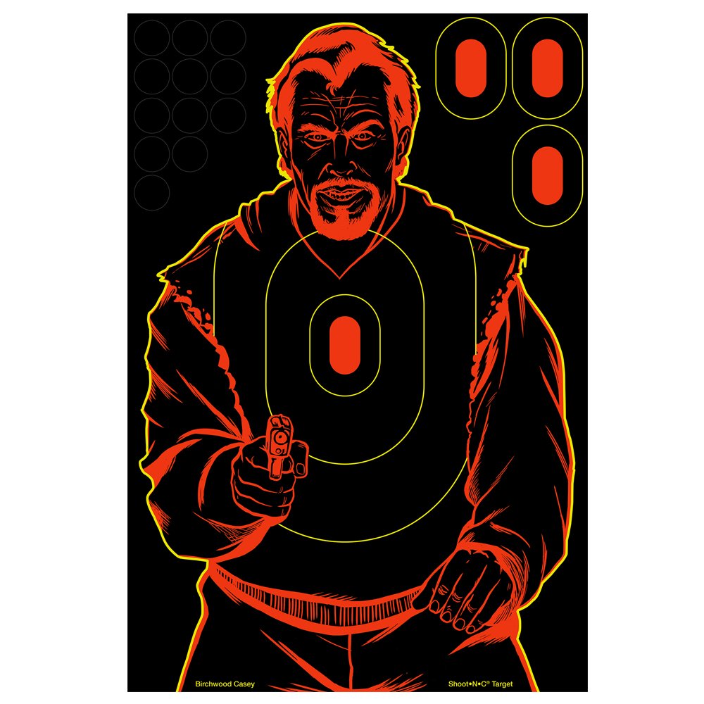 Shoot-N-C Birchwood Casey Bad Guy Target - 12 Count