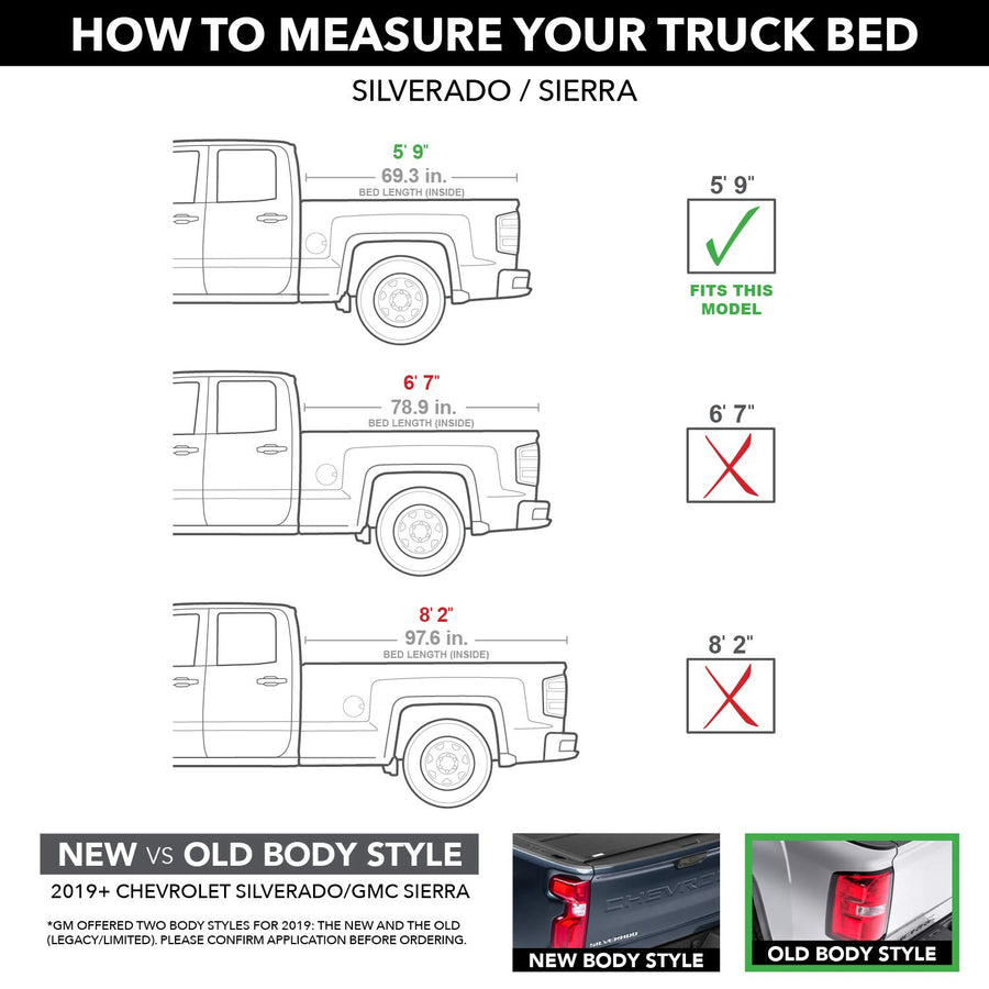 BAK BAKFlip G2 Hard Folding Truck Bed Tonneau Cover | RealTruck 226120 | Fits 2014-2018, 19 Ltd/Lgcy Chevy/GMC Silverado/Sierra Limited/Legacy, 2014 1500, 2015-19 All 5' 9" Bed (69.3")
