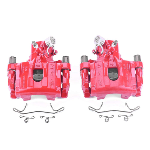 Power Stop S6284B Rear Pair of High-Temp Red Powder Coated Calipers For Ford Focus 2012-2017 [Model Specific]
