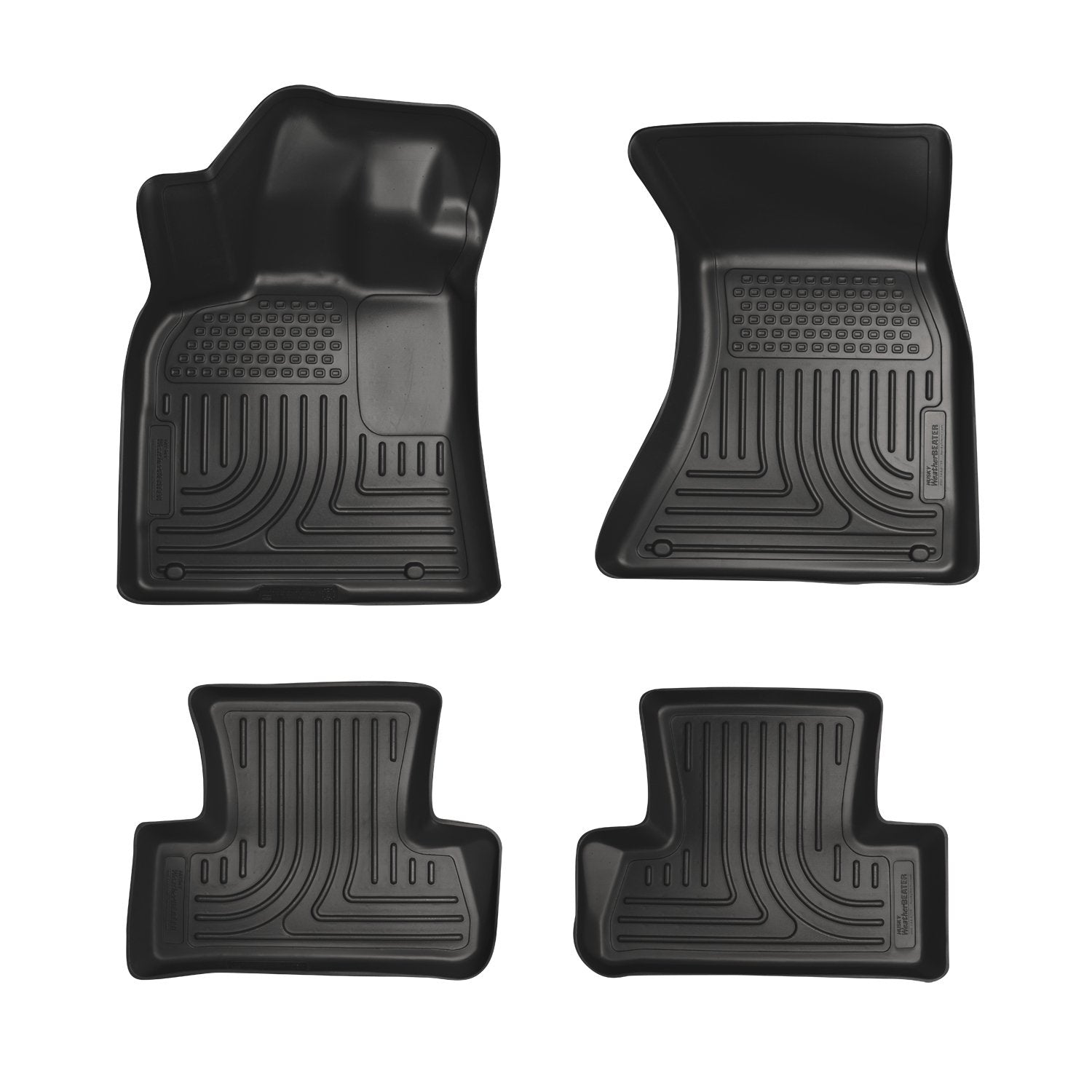 Weatherbeater Husky Liners Floor Mats | Fits 2013-2015 Mercedes-Benz GLK250; 2010-2015 Mercedes-Benz GLK350 | Front & 2nd Row, 4-pc Black - 98821