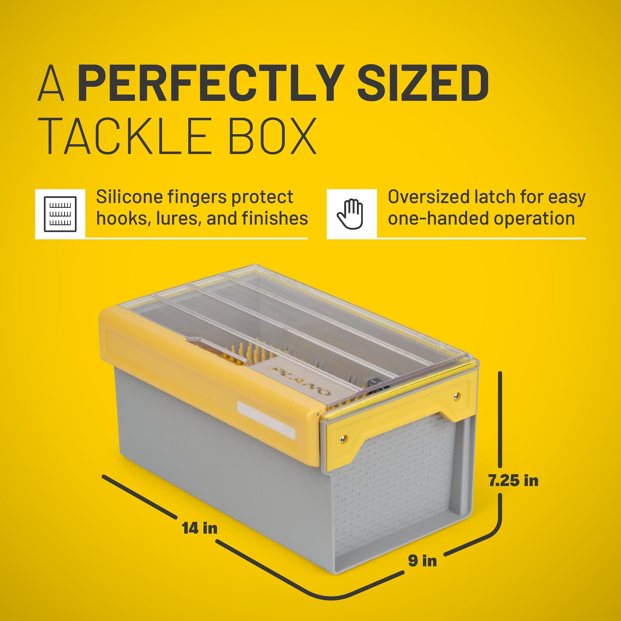 XL Plano Edge Master Crankbait Tackle Storage | Premium Organization with Rust Prevention, Clear/Yellow