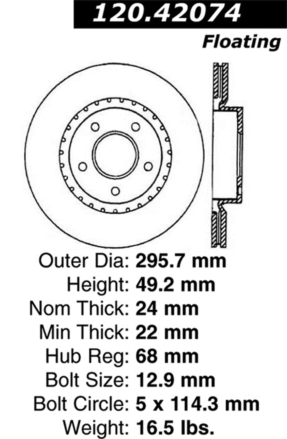 128.42074L Power Slot Sportstop Drill Rotor
