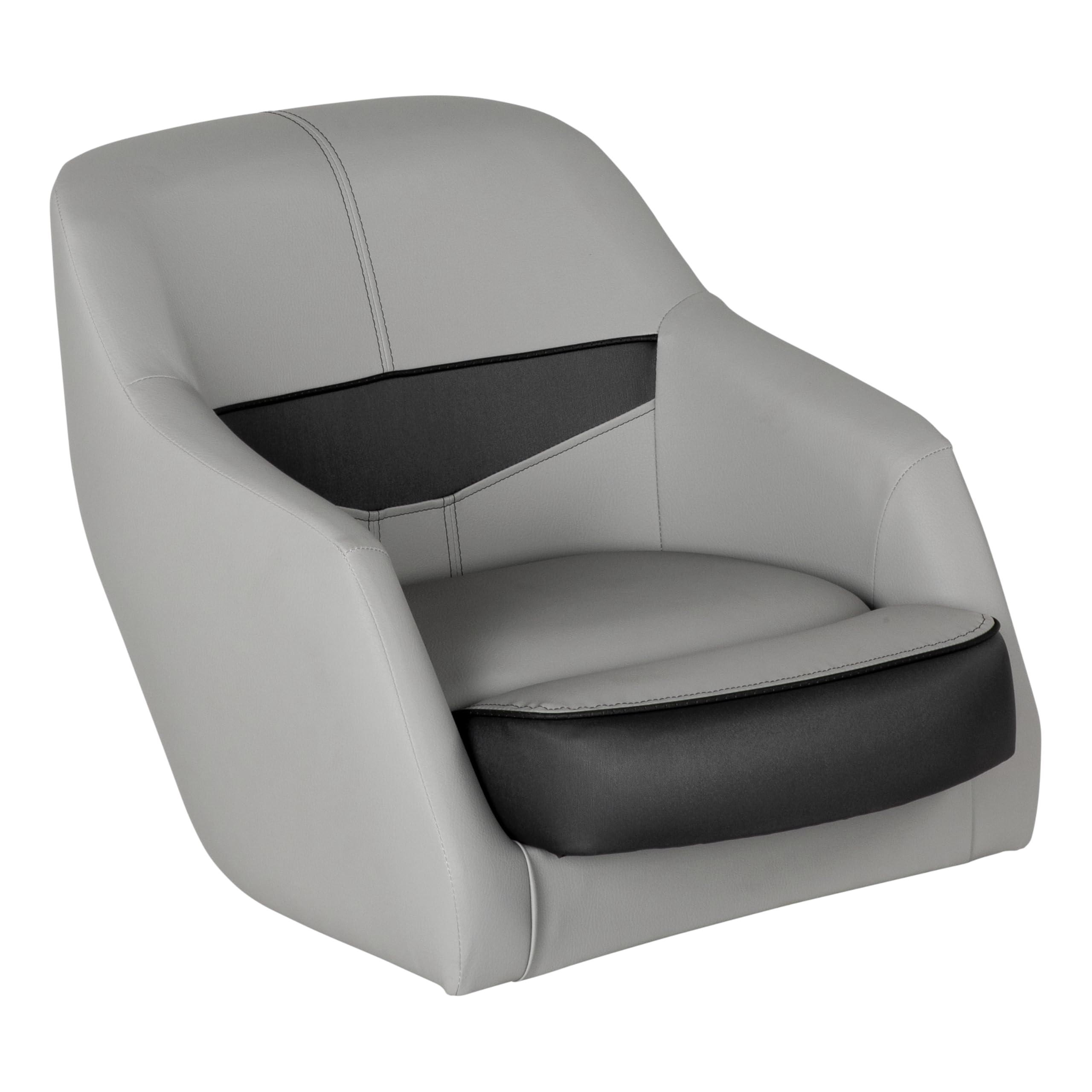 Lippert Pontoon Helm Seat, Rockport Series, Marine-Grade Vinyl, High-Density Foam, Easy Installation, Fits Most Pontoons, Compatible with most Captain’s Seat Pedestals, River Rock – 20221094134
