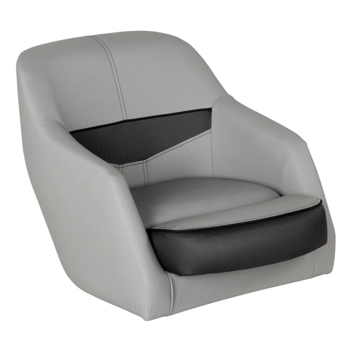Lippert Pontoon Helm Seat, Rockport Series, Marine-Grade Vinyl, High-Density Foam, Easy Installation, Fits Most Pontoons, Compatible with most Captain’s Seat Pedestals, River Rock – 20221094134