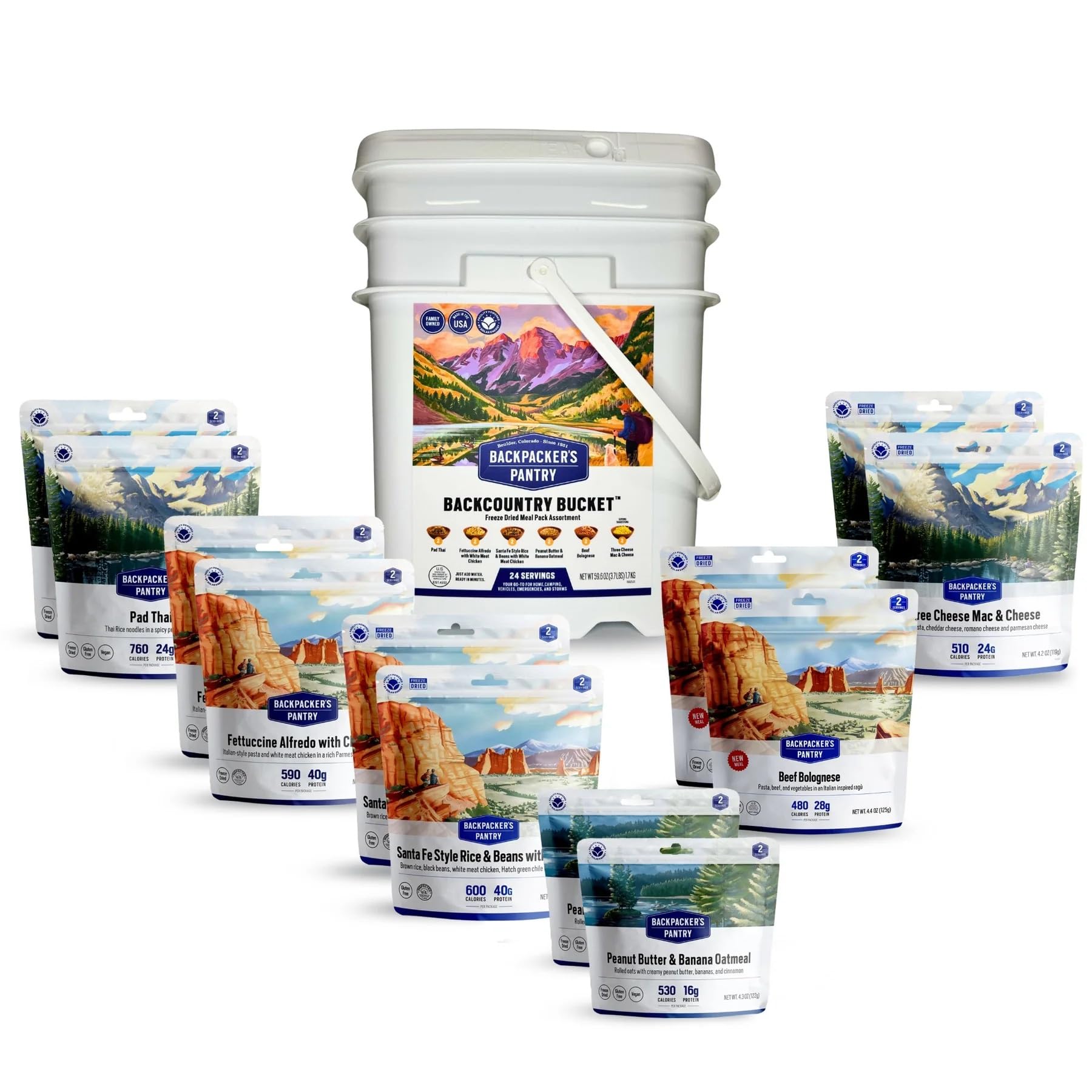 Backcountry Bucket Backpacker's Pantry | 12 Meal Emergency Bucket