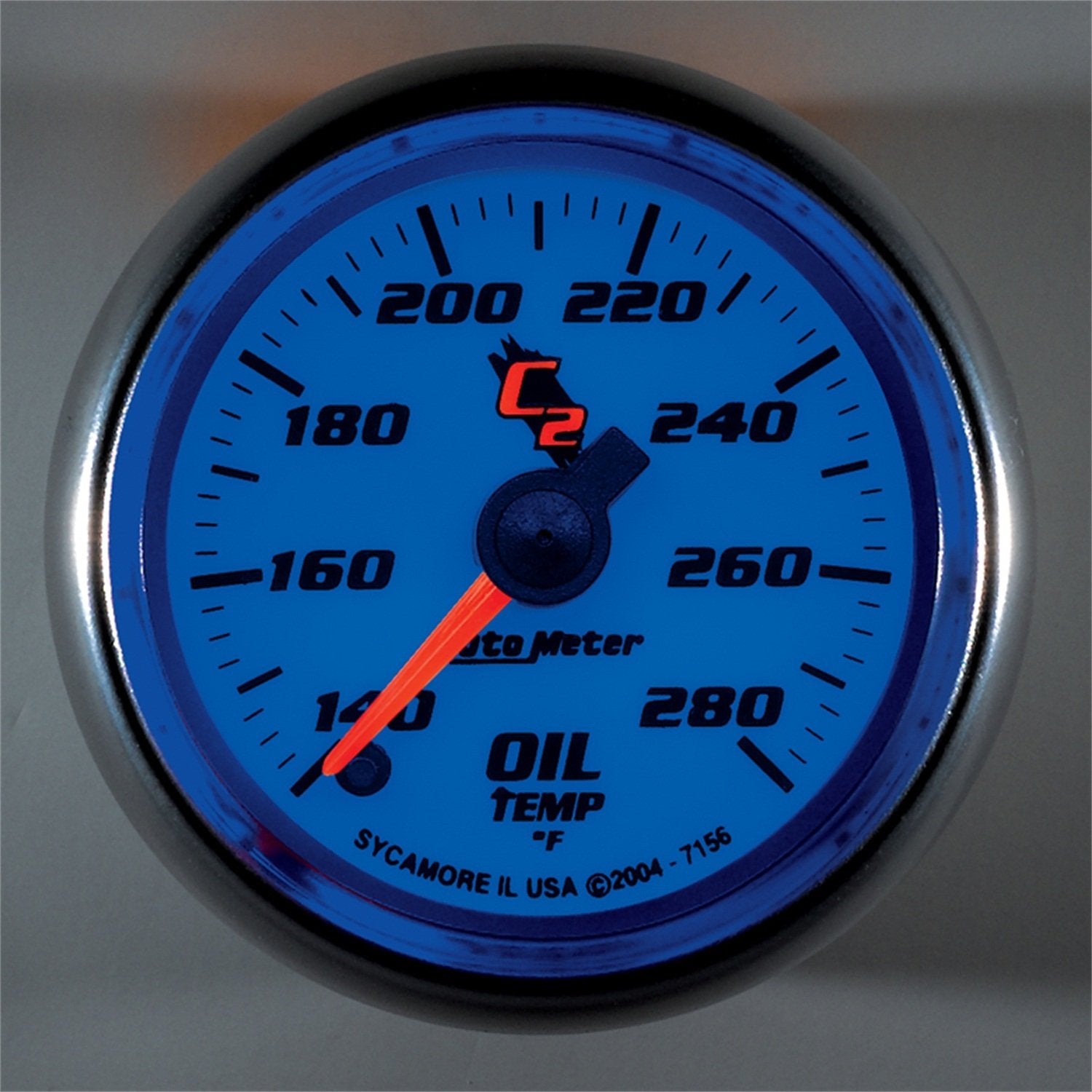 C2 Auto Meter 7156 Full Sweep Electric Oil Temperature Gauge
