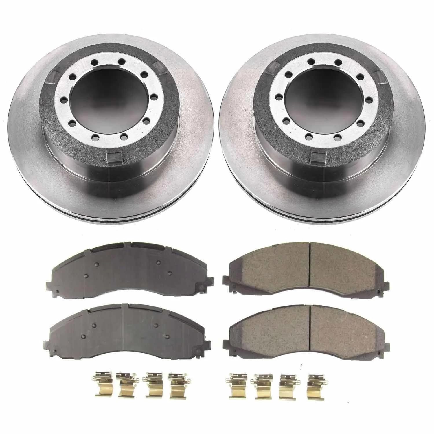 Power Stop KOE7424 Rear Replacement Brake Kit-OE Brake Rotors & Ceramic Brake Pads For Ford F-450 Super Duty, Ford F-550 Super Duty, Ford F-600 Super Duty [Model Specific]