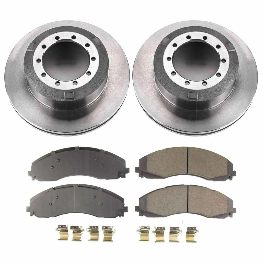 Power Stop KOE7424 Rear Replacement Brake Kit-OE Brake Rotors & Ceramic Brake Pads For Ford F-450 Super Duty, Ford F-550 Super Duty, Ford F-600 Super Duty [Model Specific]