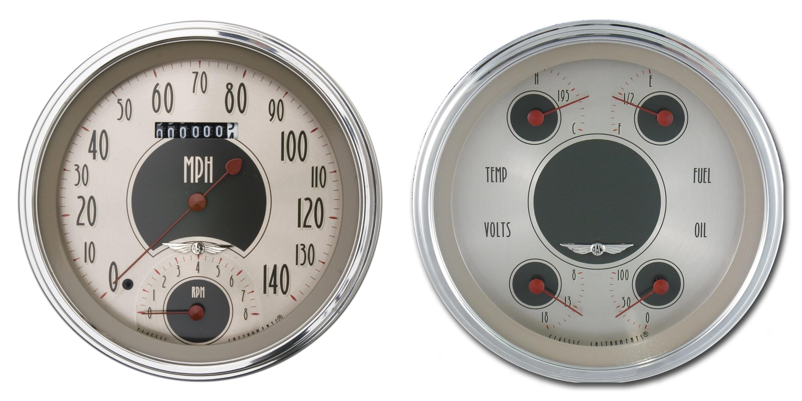 Classic Instruments 1947-1953 Chevy Truck CT47AN62 All American Nickel - Speedometer with Built in Tach & Quad Gauge - GM
