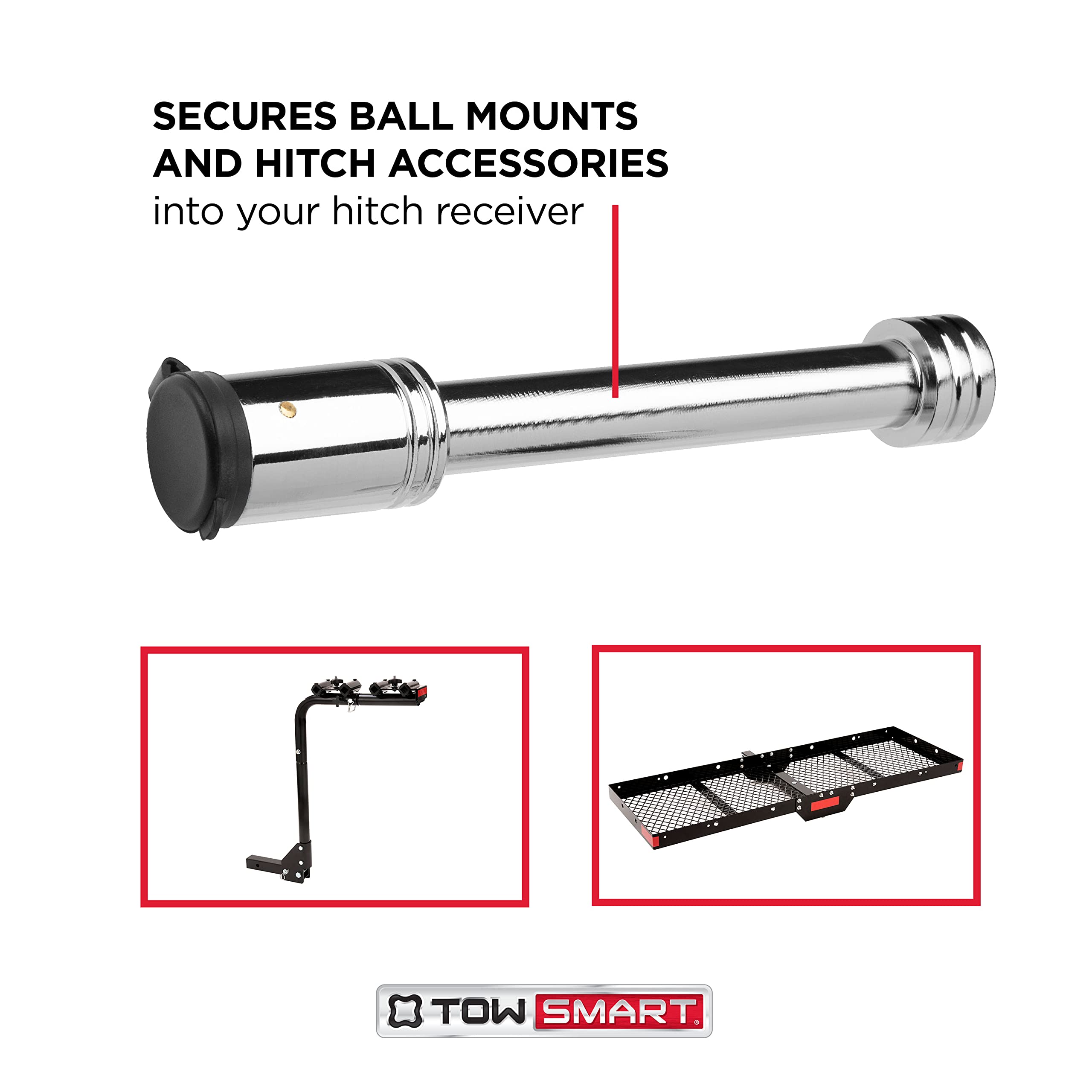 Steel Barrel Style TOWSMART Trailer Hitch Lock, 5/8 in. Diameter Pin, Fits 2 in., 2-1/2 in. and 3 in. receivers