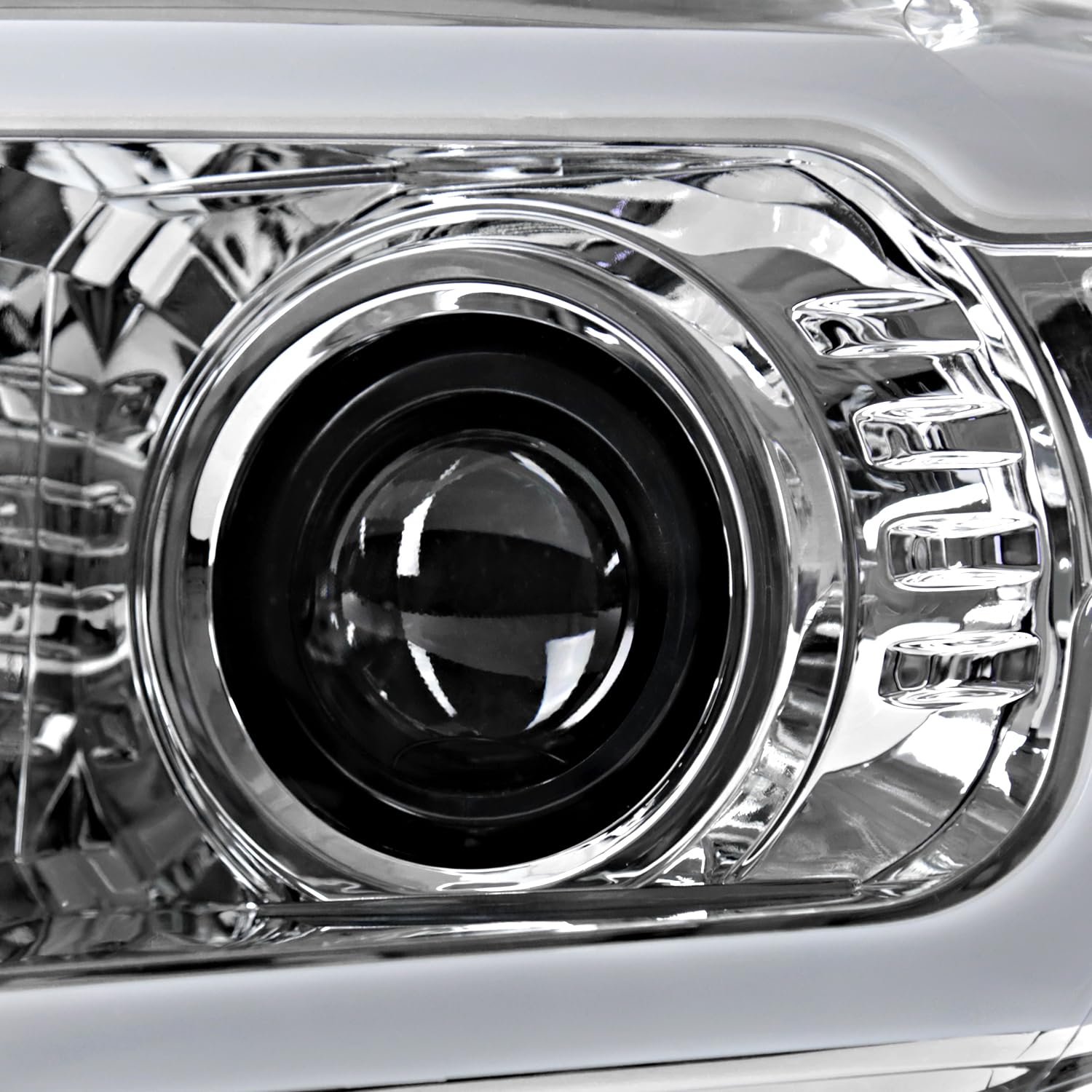 Chrome Projector Headlights Spec-D Tuning w/LED Tube Compatible with 2005-2011 Toyota Tacoma, Left + Right Pair Headlamps Assembly