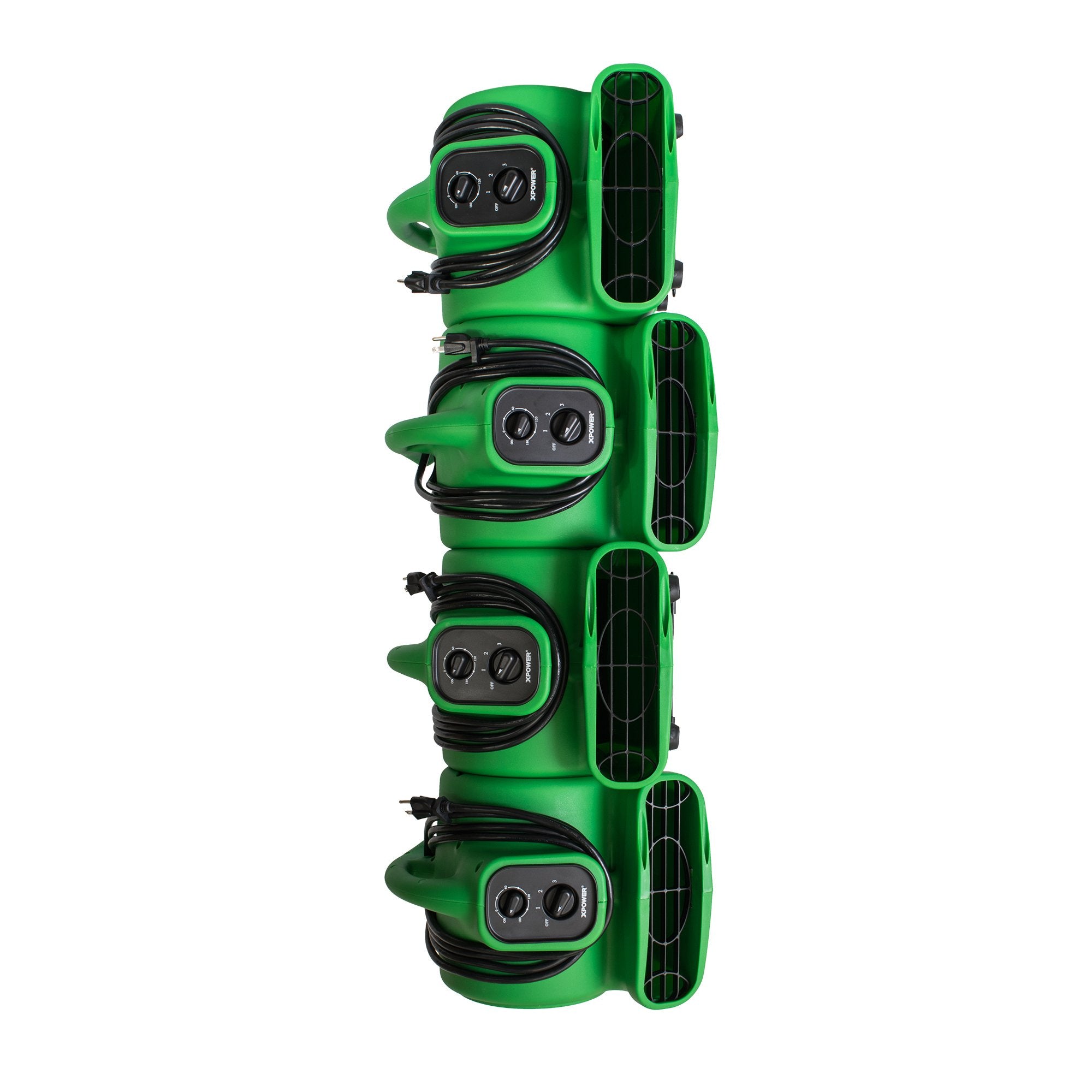 Mini Mighty XPOWER P-230AT 1/4 HP 925 CFM Centrifugal Air Mover, Carpet Dryer, Floor Fan, Blower, Stackable, Daisy Chain, for Water Damage Restoration, Janitorial, Plumbing, Home Use, Green