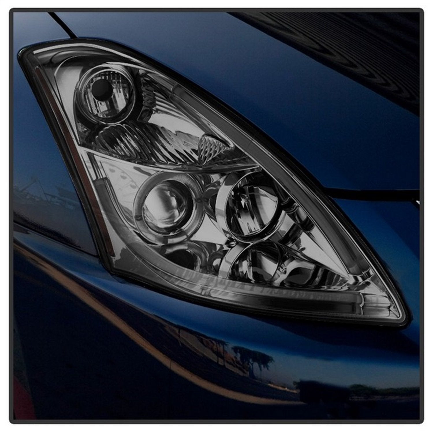 LED Halo Spyder Auto Projector Headlights Chrome/Smoked 5076854
