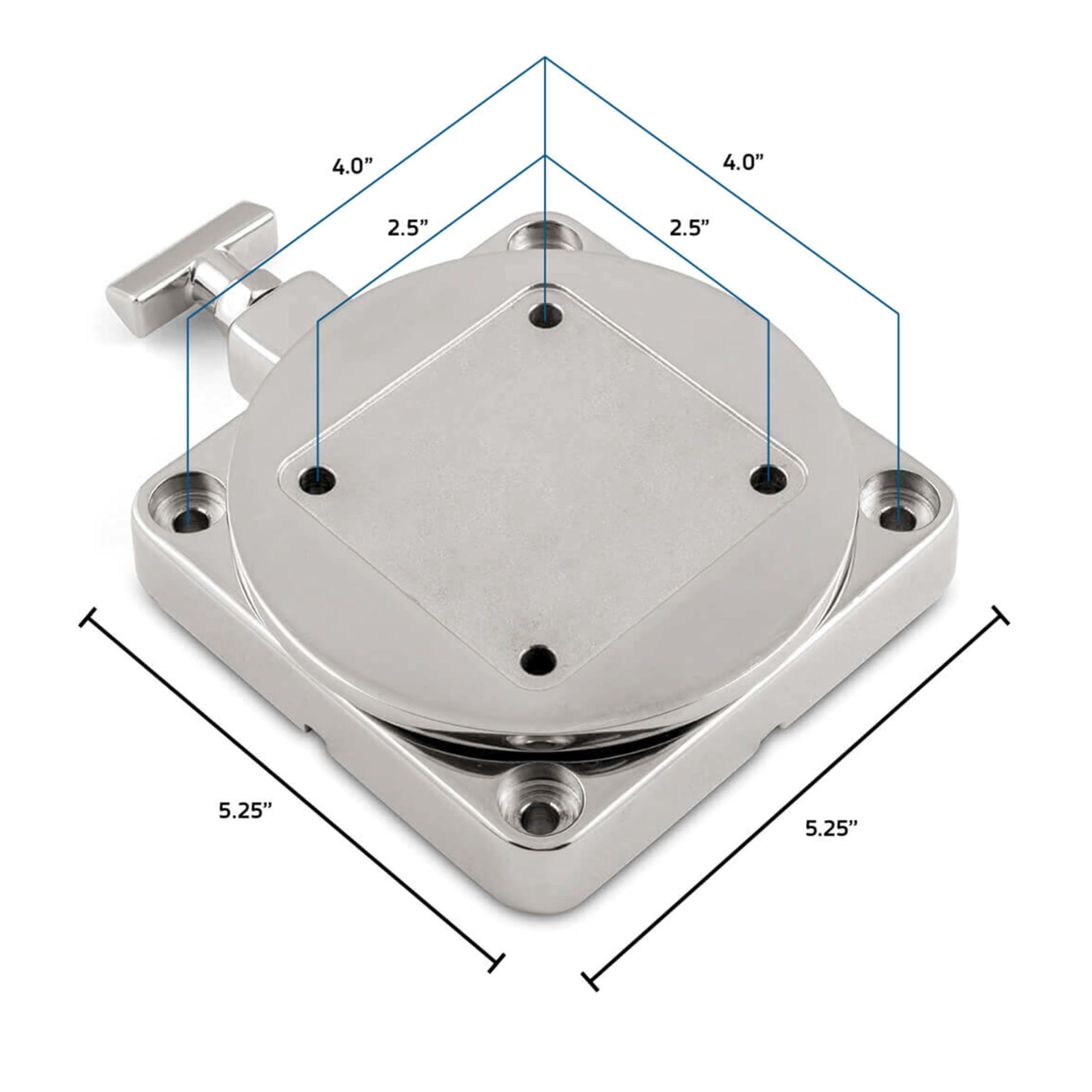Low-Profile Cannon Swivel Downrigger Mounting Base for Boats – Stainless Steel