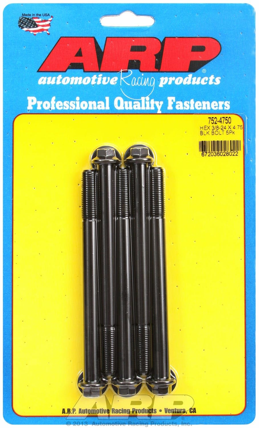 Hex ARP (752-4750) Oxide Bolt, Black
