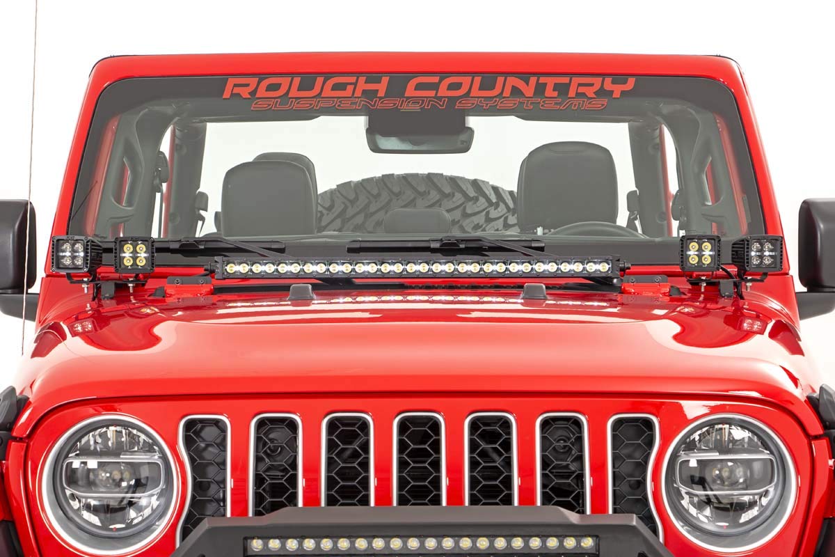Rough Country LED Light Pod Kit Quad Black Series for 18-23 Jeep JL/JT - 70823
