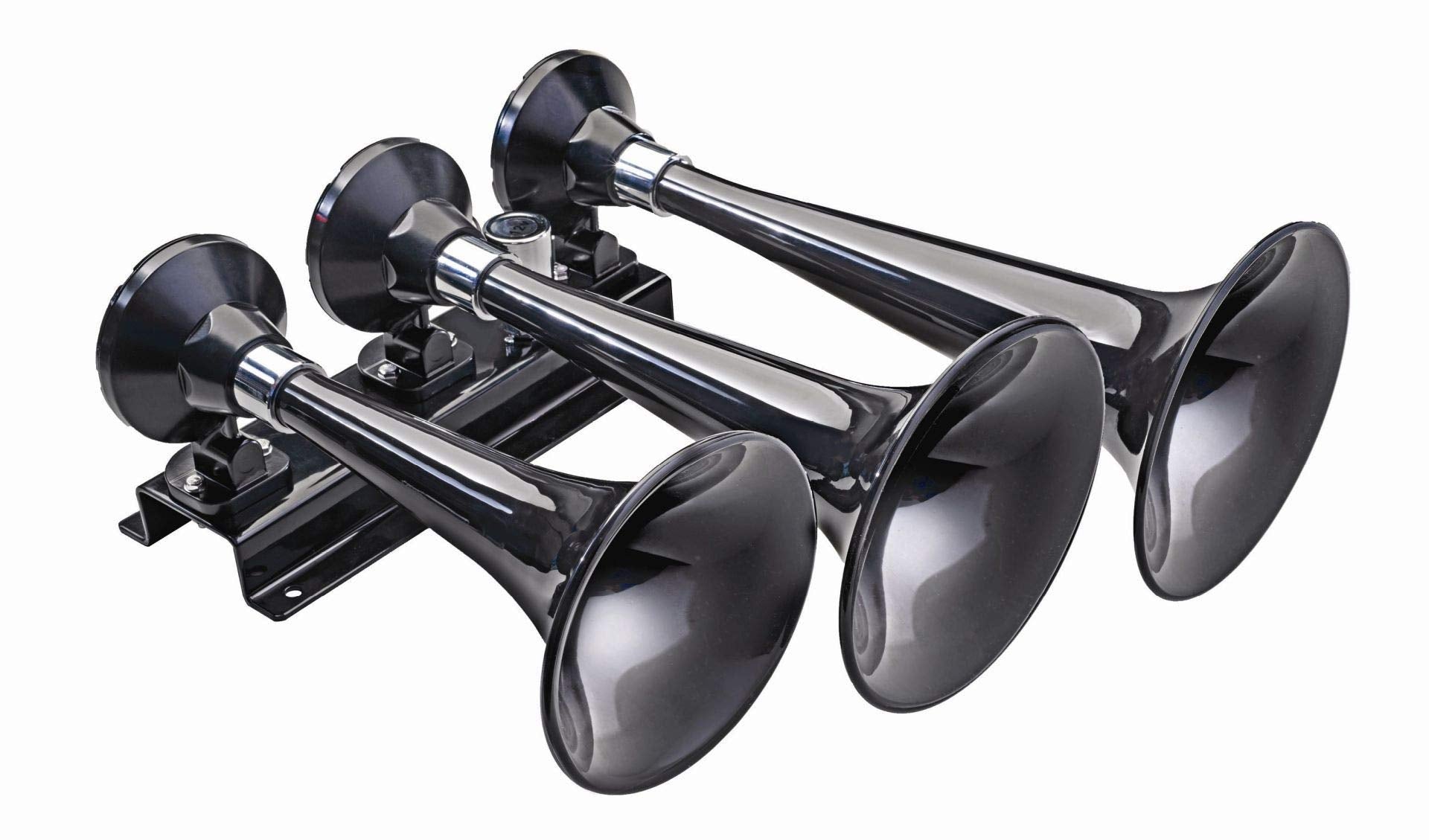 Wolo 871 Truck Western Express Train Horn 24-Volt 125 Decibels 330/336 Hz - ABS Black Plastic