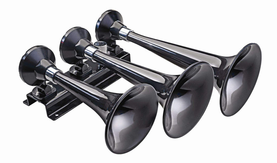 Wolo 871 Truck Western Express Train Horn 24-Volt 125 Decibels 330/336 Hz - ABS Black Plastic