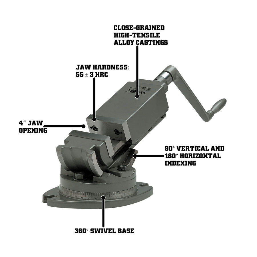 Wilton 2-Axis Super Precision Milling Vise, 4" Jaw Width, 1-1/2" Jaw Depth (Model AMV/SP-100)