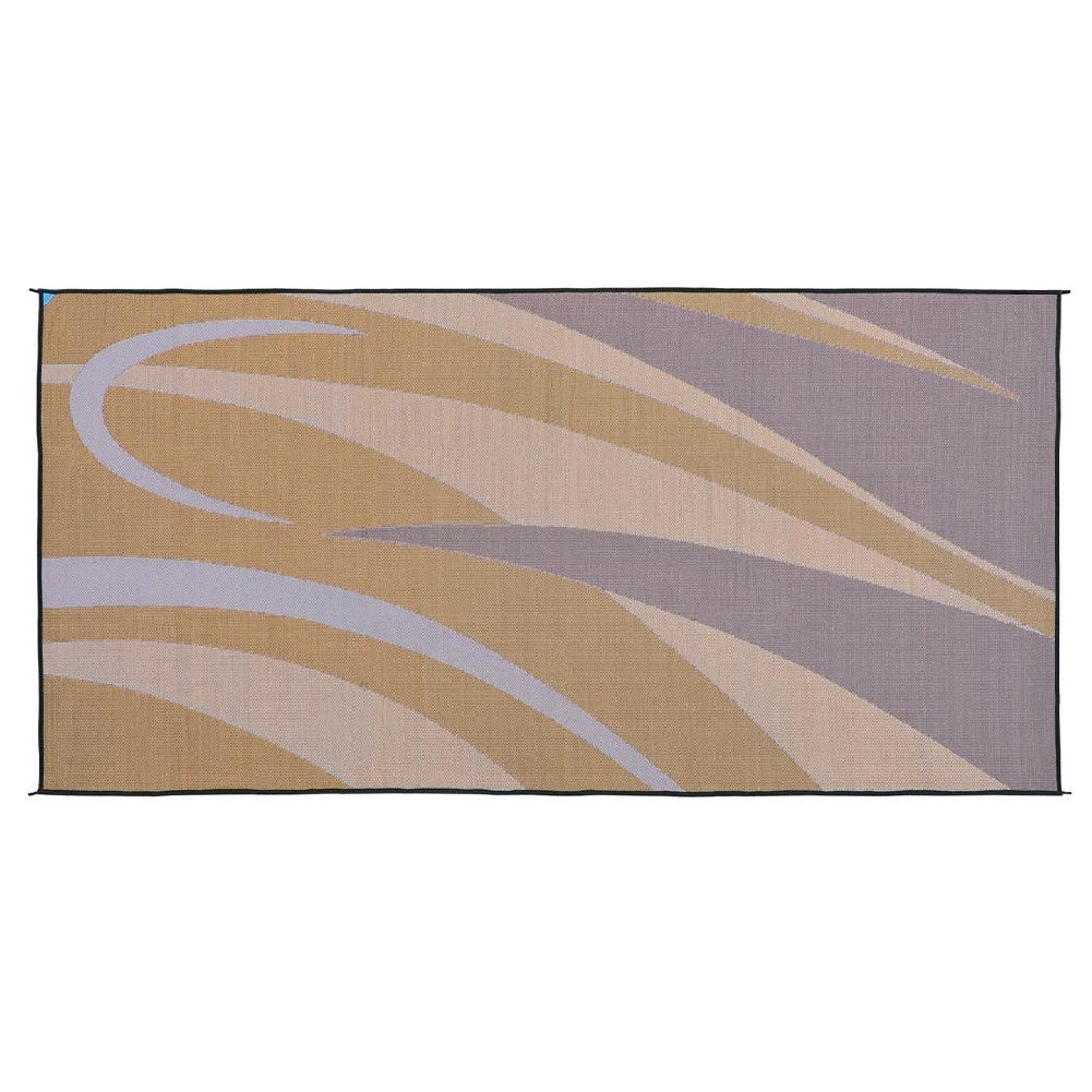 Camping Stylish Reversible Graphic Patio Mat - 8' x 16', Brown/Gold