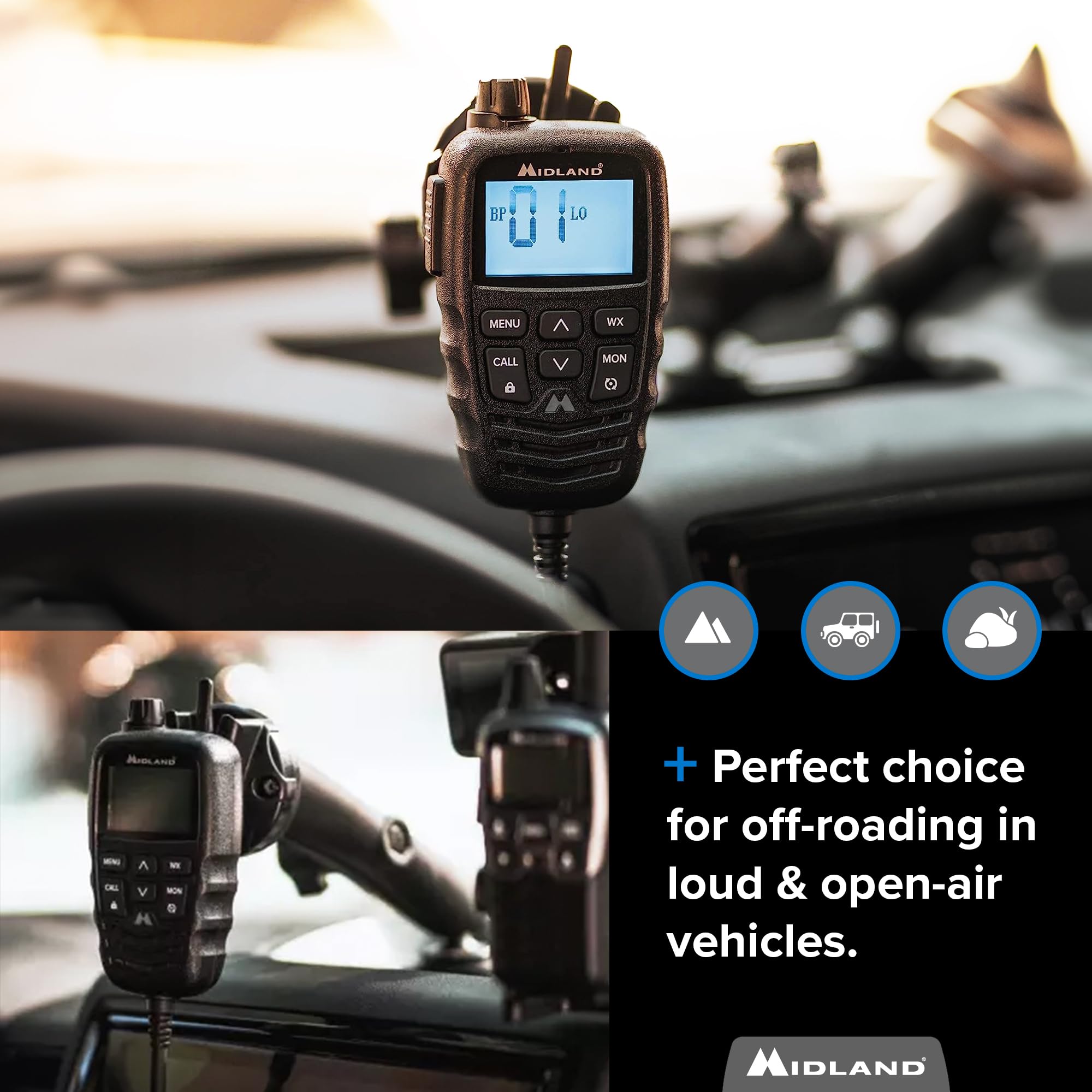 MXMC01 – Midland | Replacement Microphone for MXT275 & MXT575 – ANC Automatic Noise Canceling Electronic Microphone – Off-Roading Loud and Open-Air Vehicle - GMRS Farming Overlanding