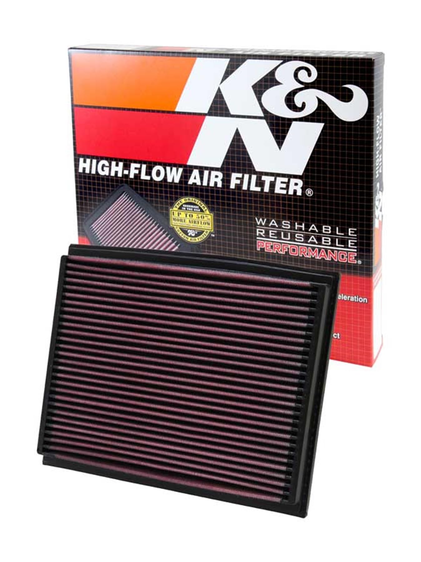 K&N Engine Air Filter: Washable, Replacement Car Air Filter: Increase Power & Acceleration, Compatible with 2000-2013 Audi/Seat (A4 Cabriolet, S4, RS4, A4 Quattro Cariolet, Quattro, Exeo), 33-2209