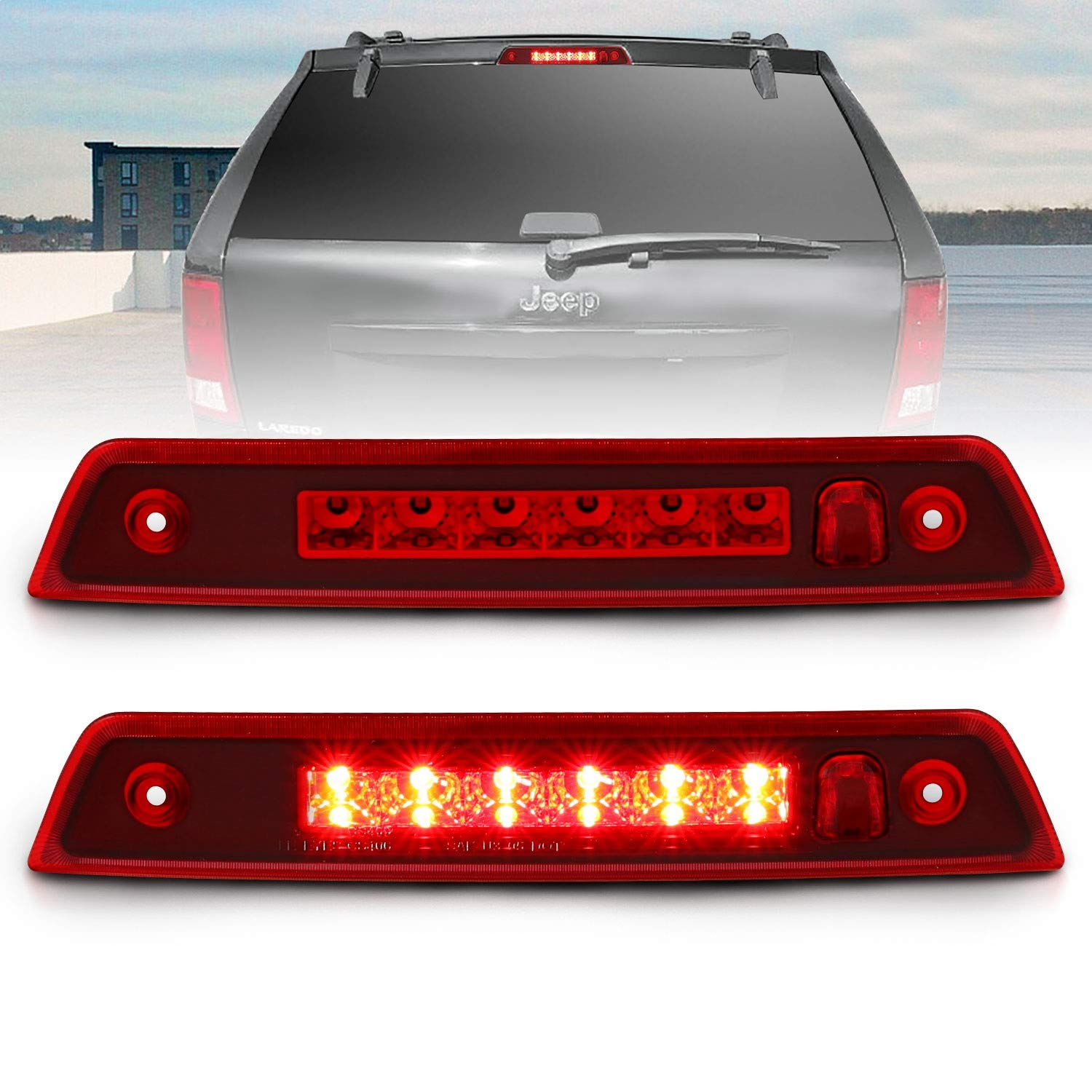 Third Brake Light Assembly Anzo USA LED Red Lens Third Brake Light Assembly