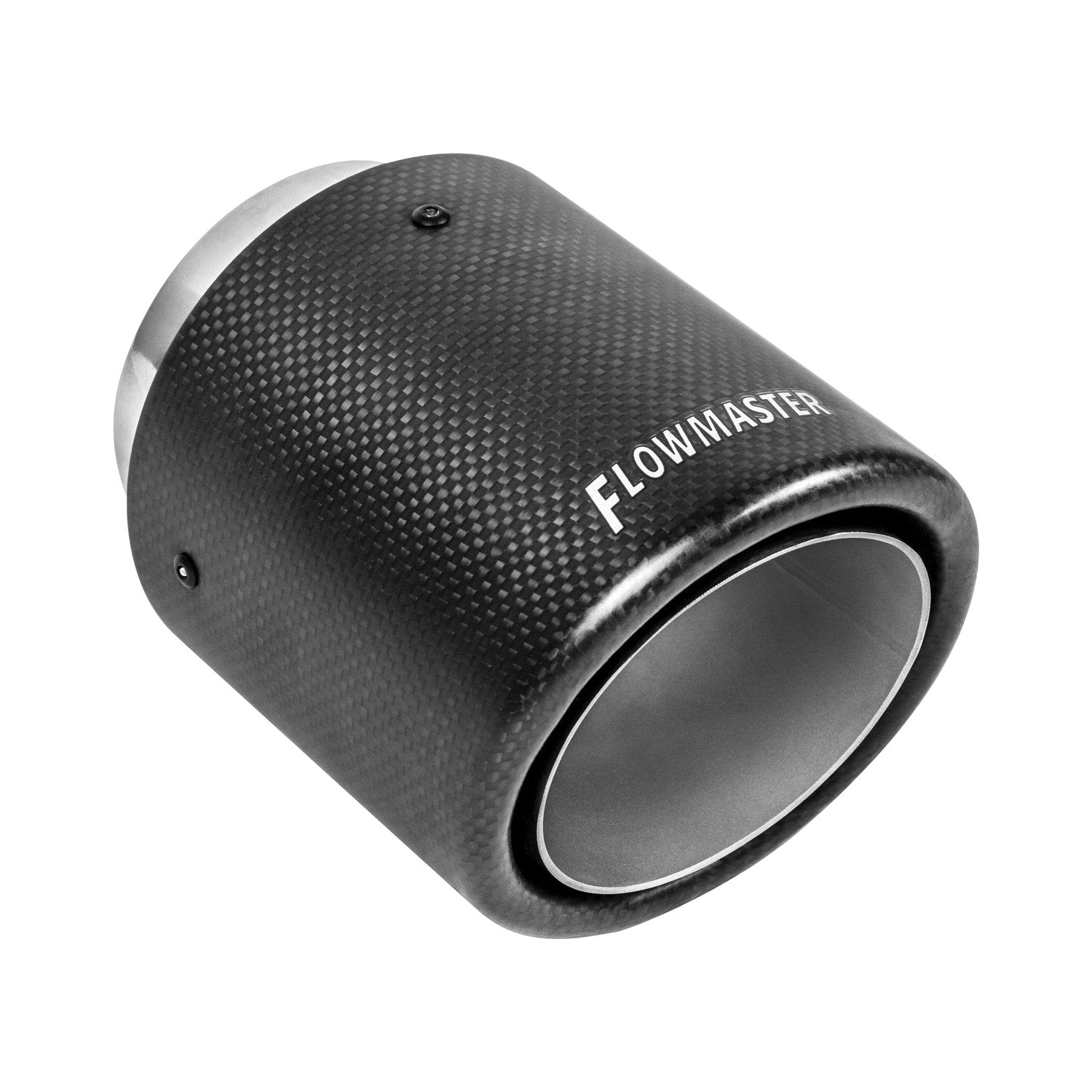 Flowmaster Exhaust Tip 15401 4 Inch Rolled Angle Cut Carbon Fiber Fits 3 Inch Tubing - Weld On