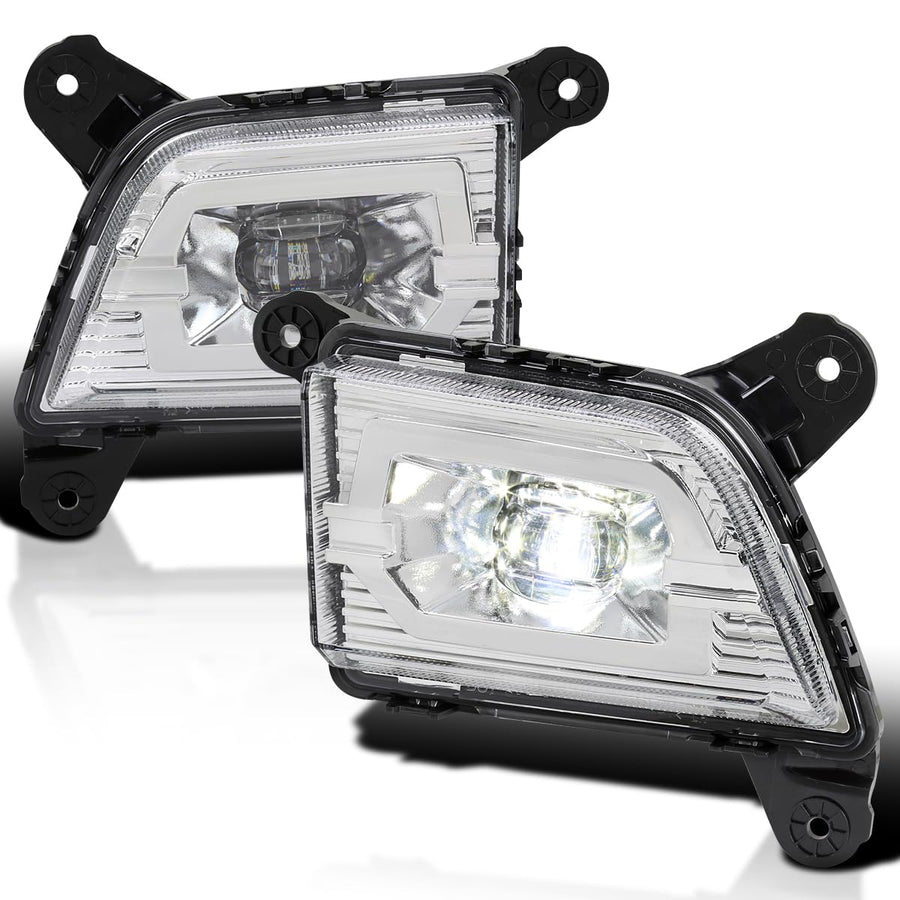 Chrome LED Fog Lights SPEC-D TUNING with Universal Wiring and Switch Compatible with 2019-2022 Chevrolet Silverado 1500, 2020-2022 Silverado 2500HD/3500HD