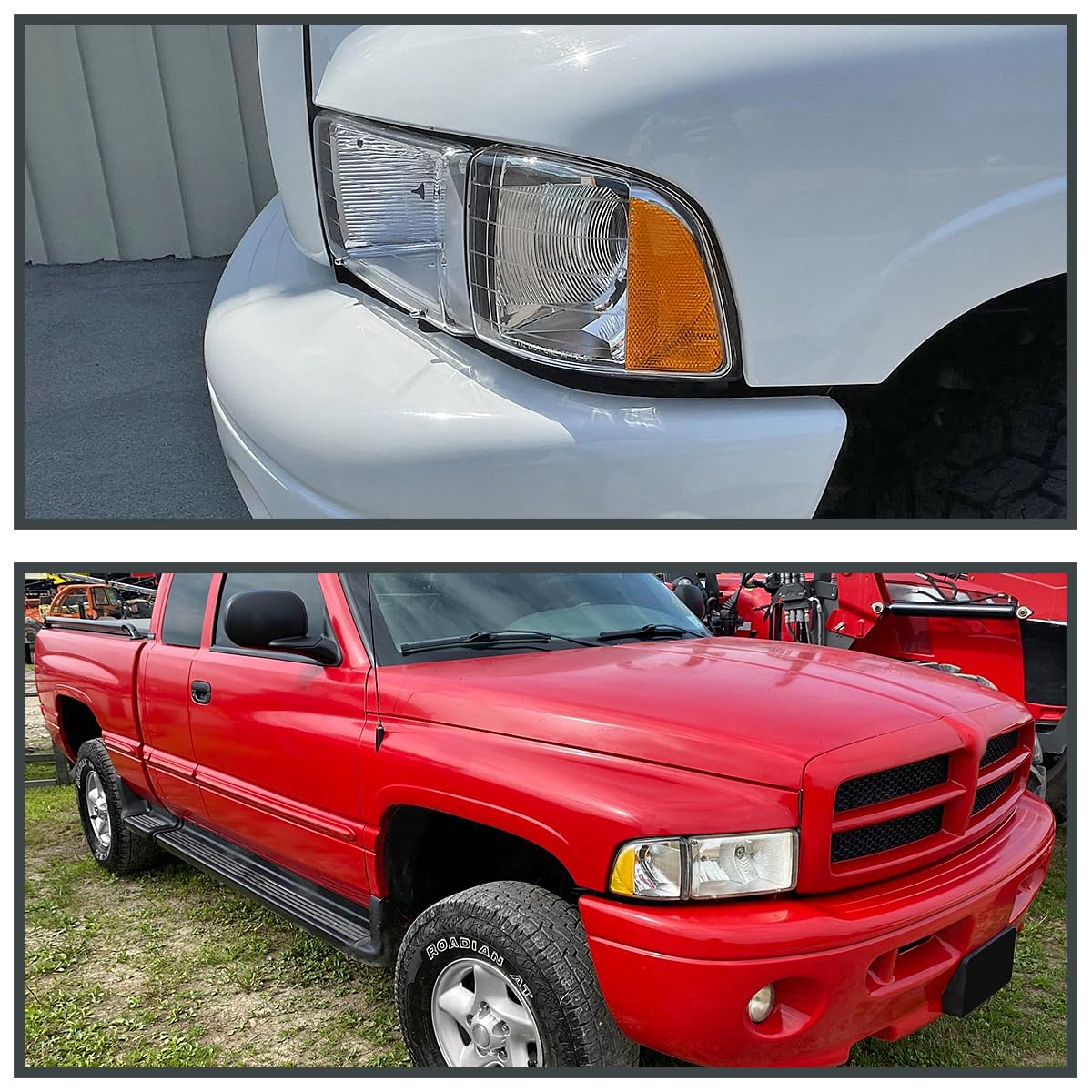 Chrome SPEC-D TUNING Replacement Headlights Compatible with 1999-2001 Dodge Ram 1500/2500 / 3500 Sport Package