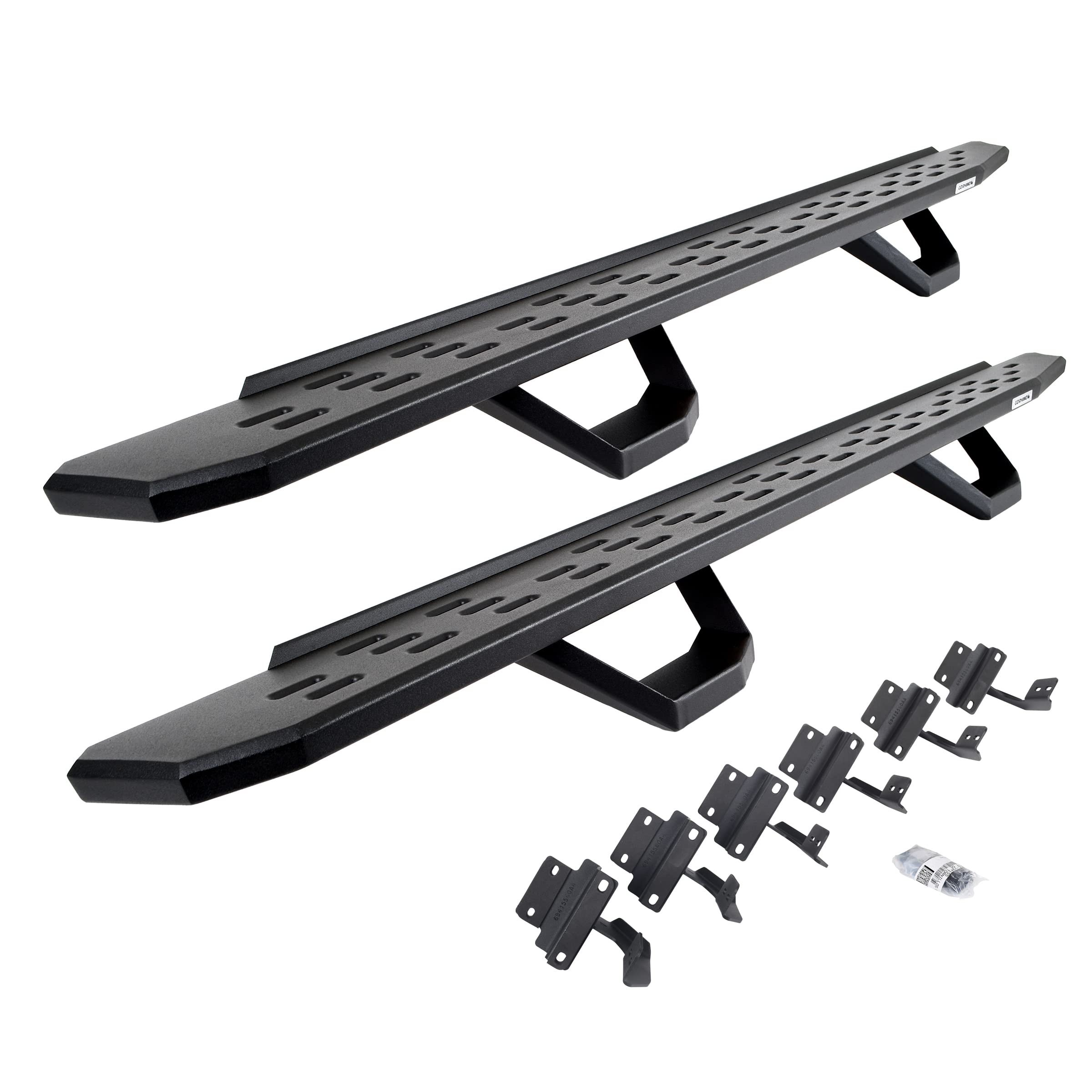 Go Rhino RB30 Running Boards, & Brackets, 2 Pair of Drop Steps | Galvanized Steel, Textured Black | 6961558720PC | Fits 2015-2024 Ford F-150 Super Crew & Others (See Description)