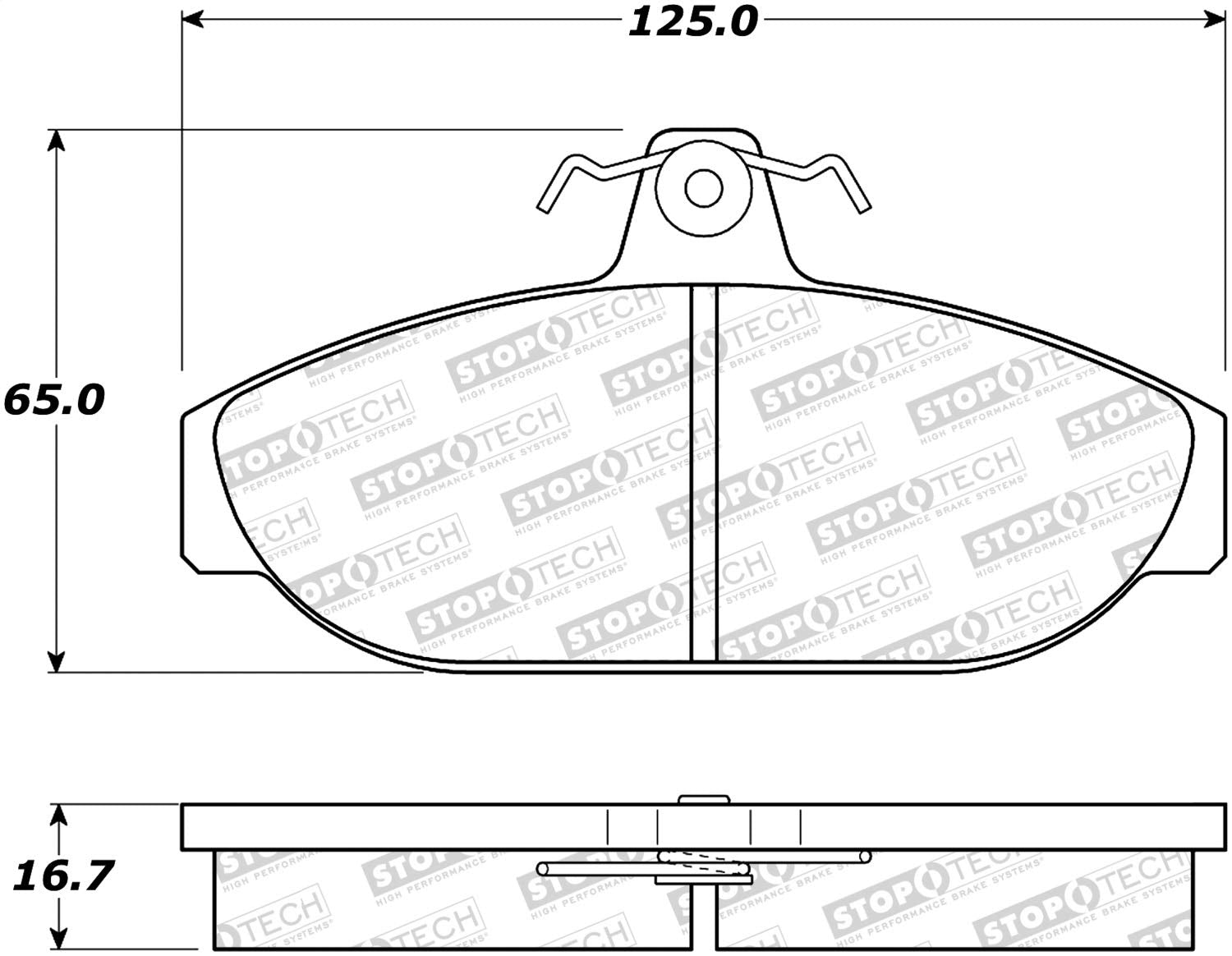Front StopTech 308.05650 Brake Pads with Shims Street