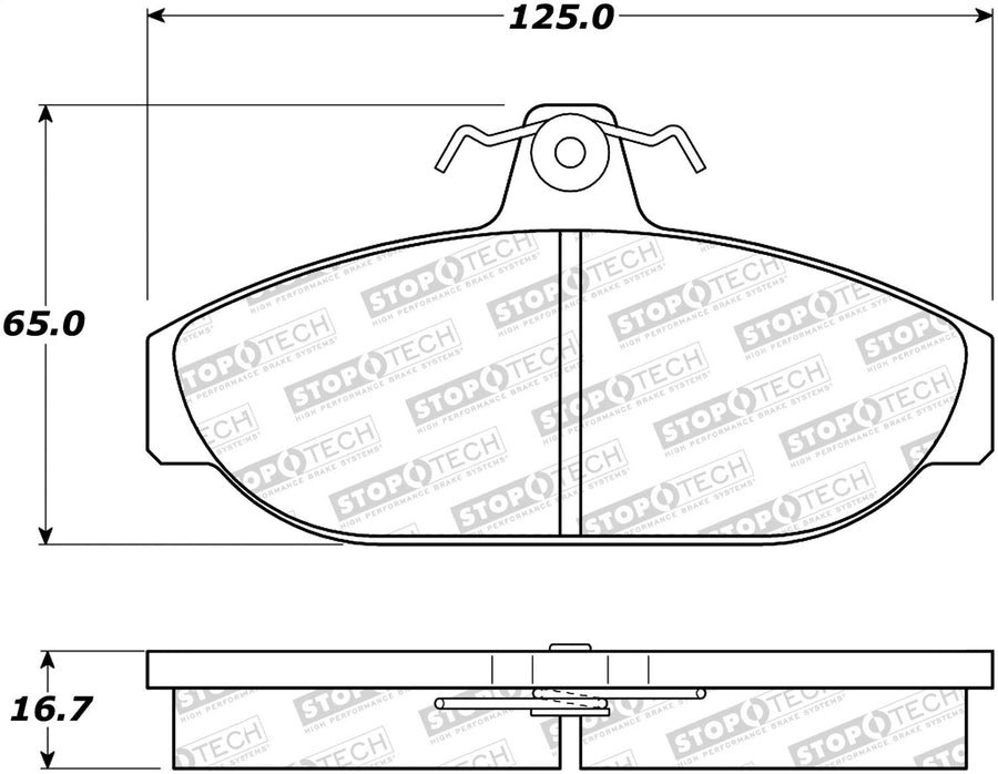 Front StopTech 308.05650 Brake Pads with Shims Street