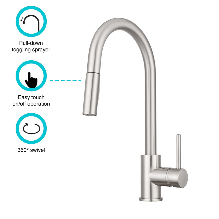 Dura Faucet RV Kitchen Touch Sensor Pull-Down Faucet
