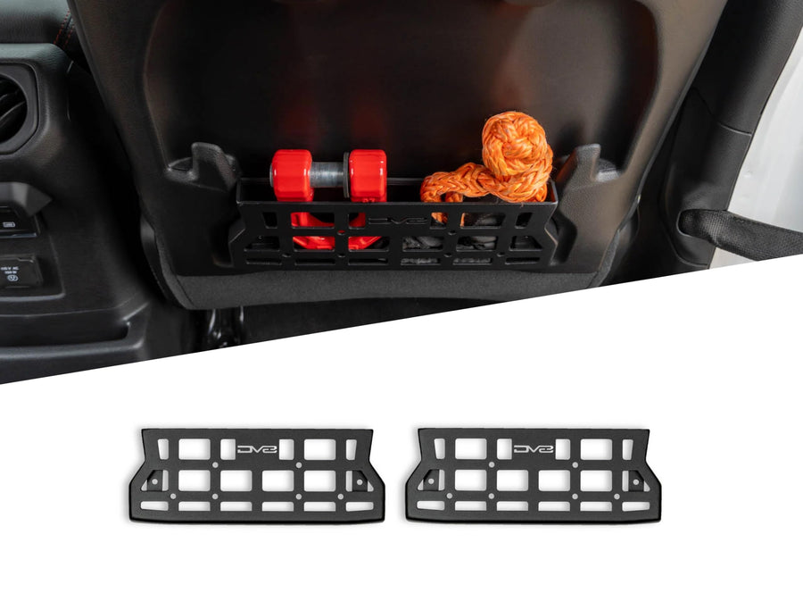 Molle Pockets for DV8 Offroad Seat Back 2018-2025 Jeep Wrangler & Gladiator Rubicon/Mojave | Replaces the Weak Factory Netting | Molle Design for Mounting Gear & Accessories | Black Powder Coat